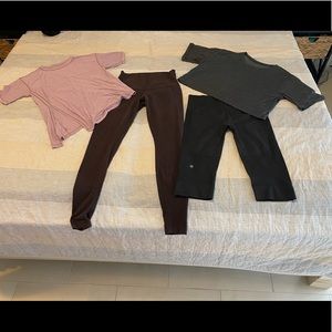 Lot of 2 Lululemon Outfits, leggings tops